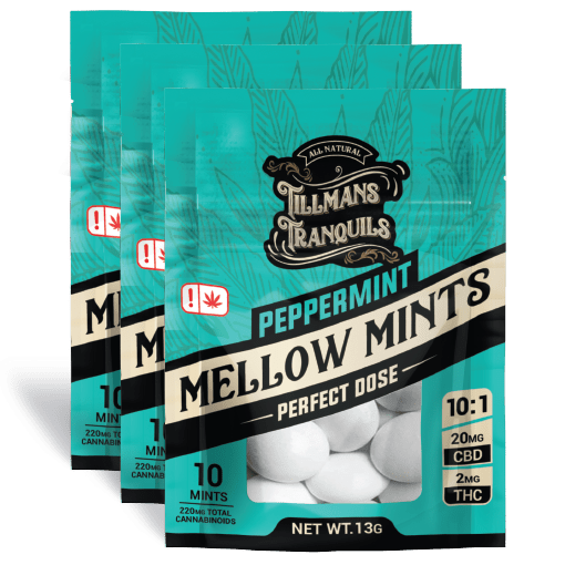 3 pack of peppermint mellow thc mints