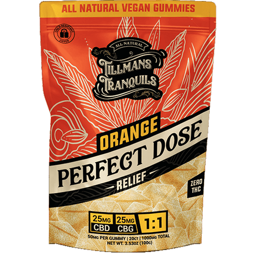 Orange 1:1 CBD:CBG Gummies - Relief (Zero THC)