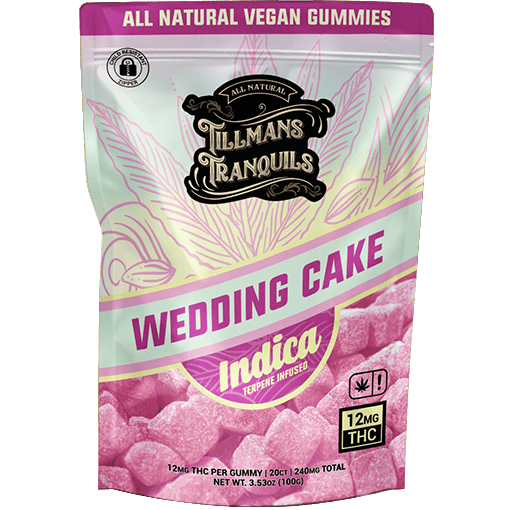 wedding cake terpene d9 indica gummies by Tillmans Tranquils