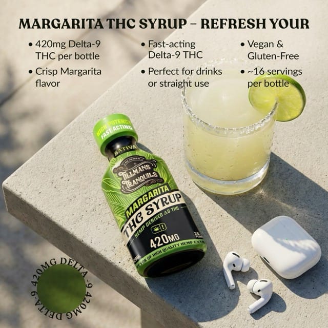 Margarita THC Syrup 420mg - Delta 9 Drink Mix | Tillmans Tranquils