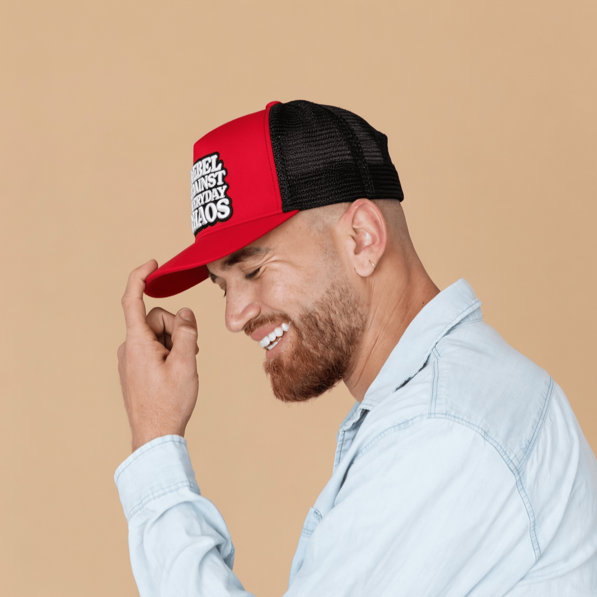 Rebel Against Everyday Chaos Two Color Trucker Hat