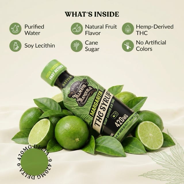 Margarita THC Syrup 420mg - Delta 9 Drink Mix | Tillmans Tranquils