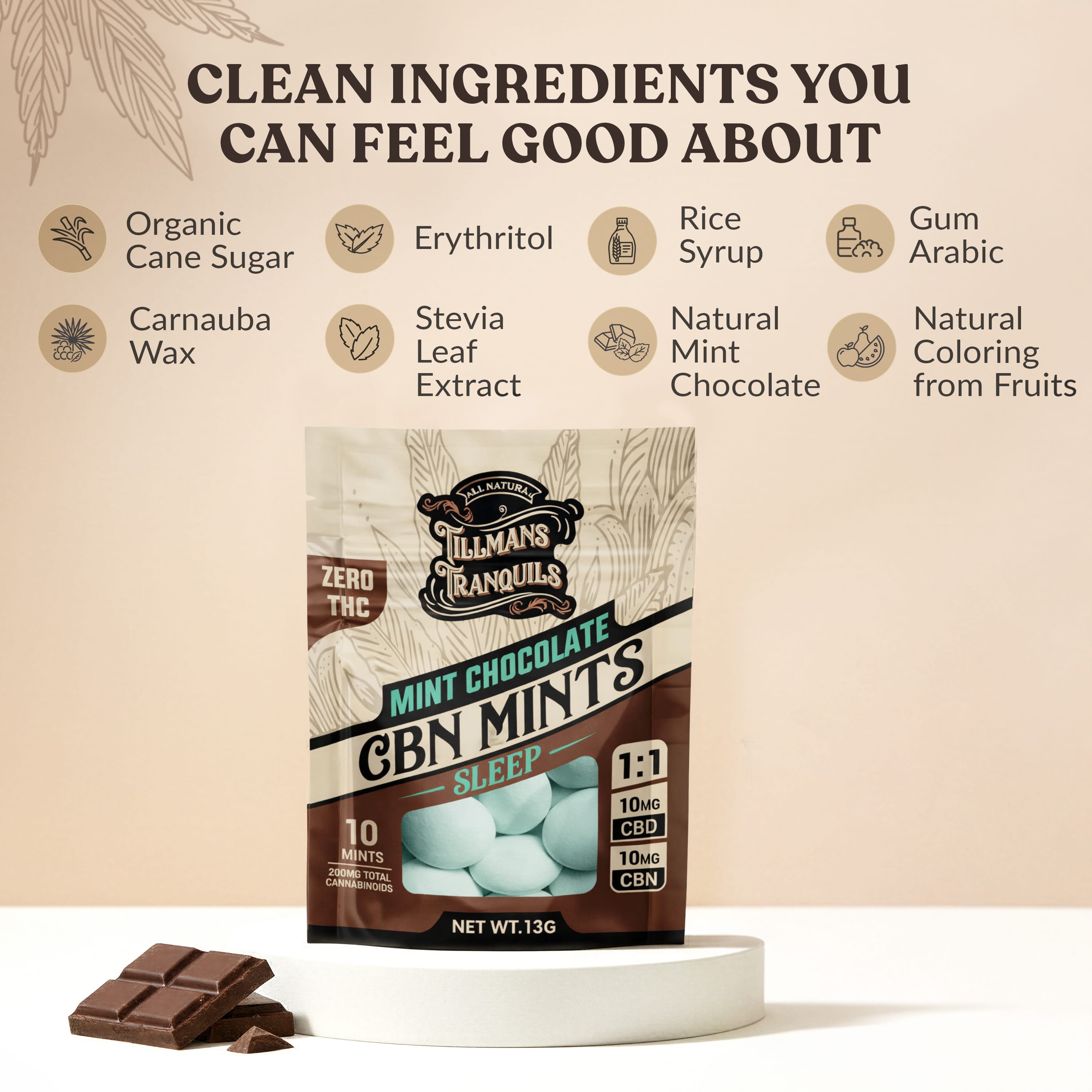 Delightful Mint Chocolate CBD Sleep Mints Infused with CBN