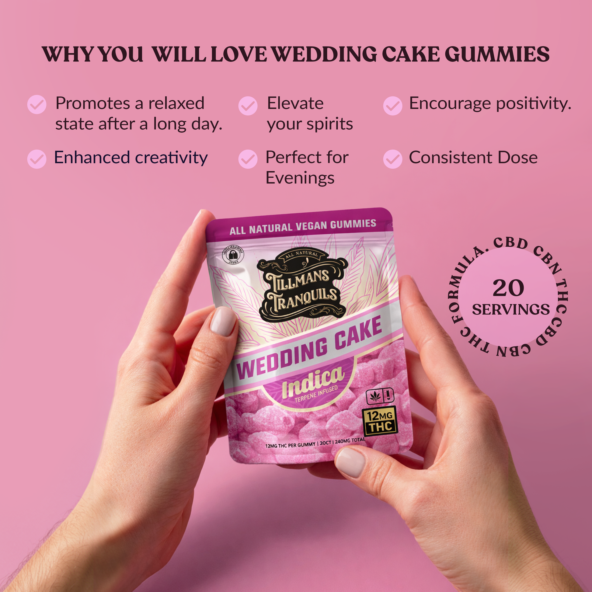 Indica Gummies - 12mg Delta 9 THC | Tillmans Tranquils Indica Gummies - 12mg Delta 9 THC | Tillmans Tranquils