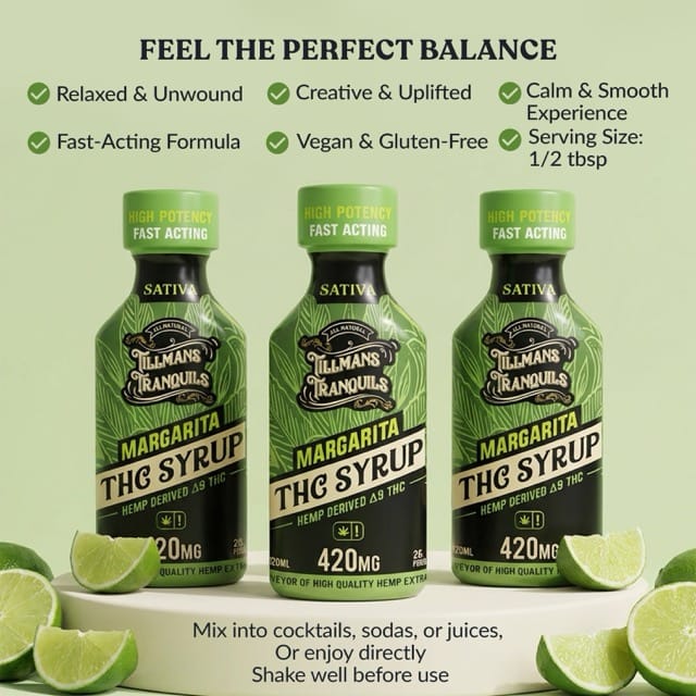 Margarita THC Syrup 420mg - Delta 9 Drink Mix | Tillmans Tranquils