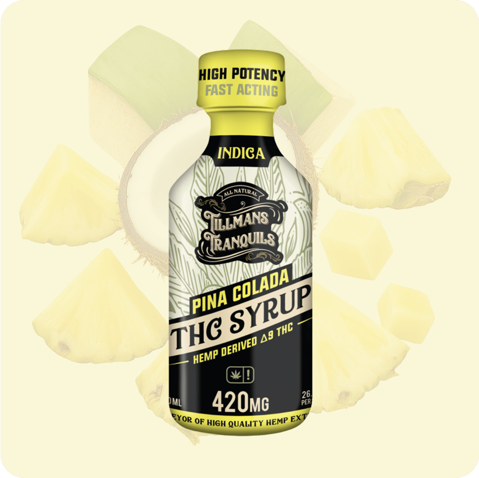 Delta 9 Sweet Tropical Piña Colada THC Syrup - 420mg THC