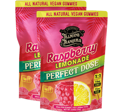 Raspberry Lemonade 15mg THC Gummies 1:1 Blend