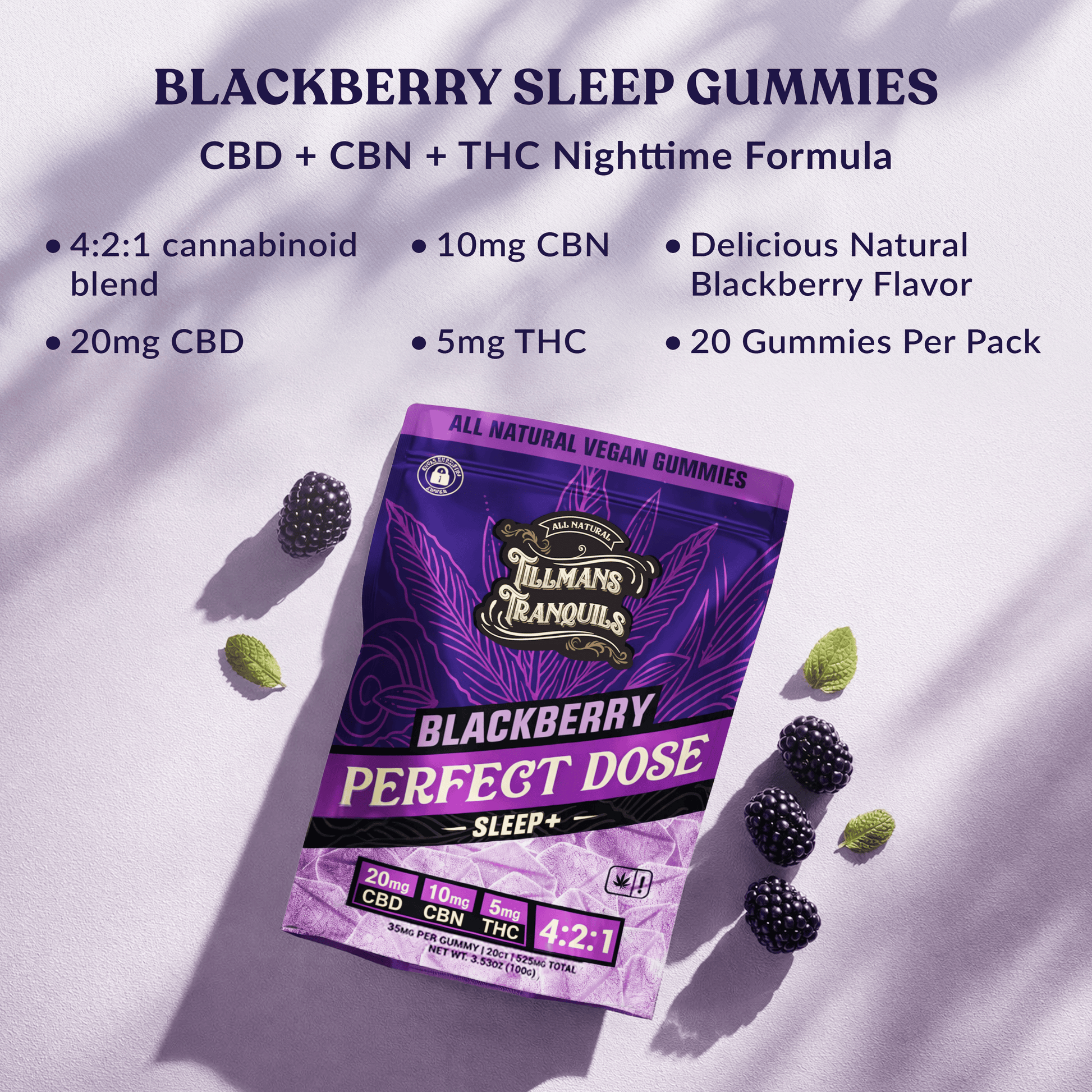 Blackberry THC Sleep Gummies With CBD + CBN Blackberry THC Sleep Gummies With CBD + CBN