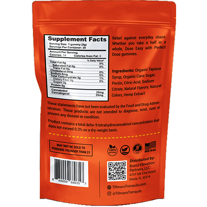 Orange 1:1 CBD:CBG Gummies - Relief (Zero THC)
