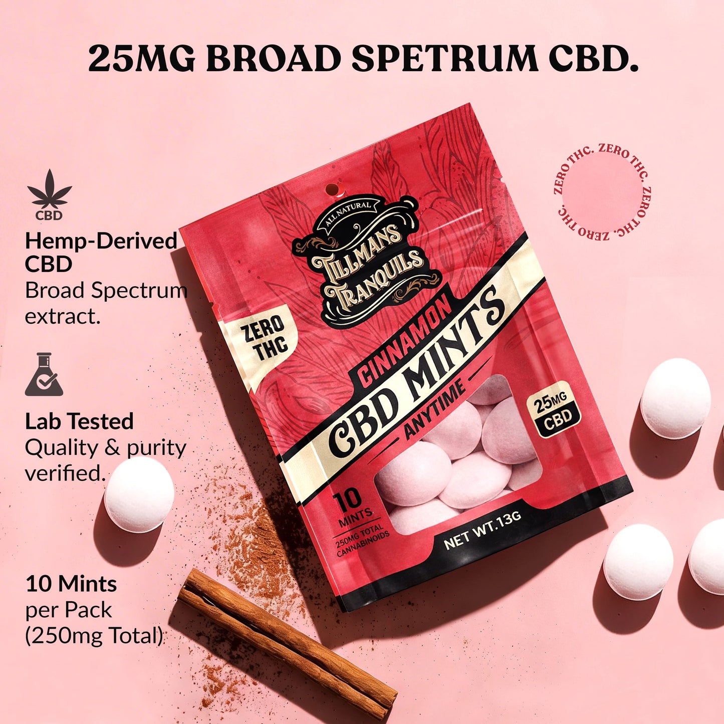 CBD Mints 25mg Broad Spectrum CBD - No THC
