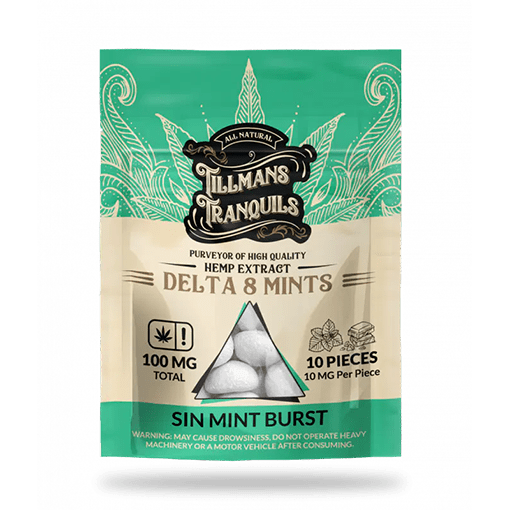Sin Mint Delta 8 THC Edibles - 10mg D8 Per Mint - Tillmans Tranquils