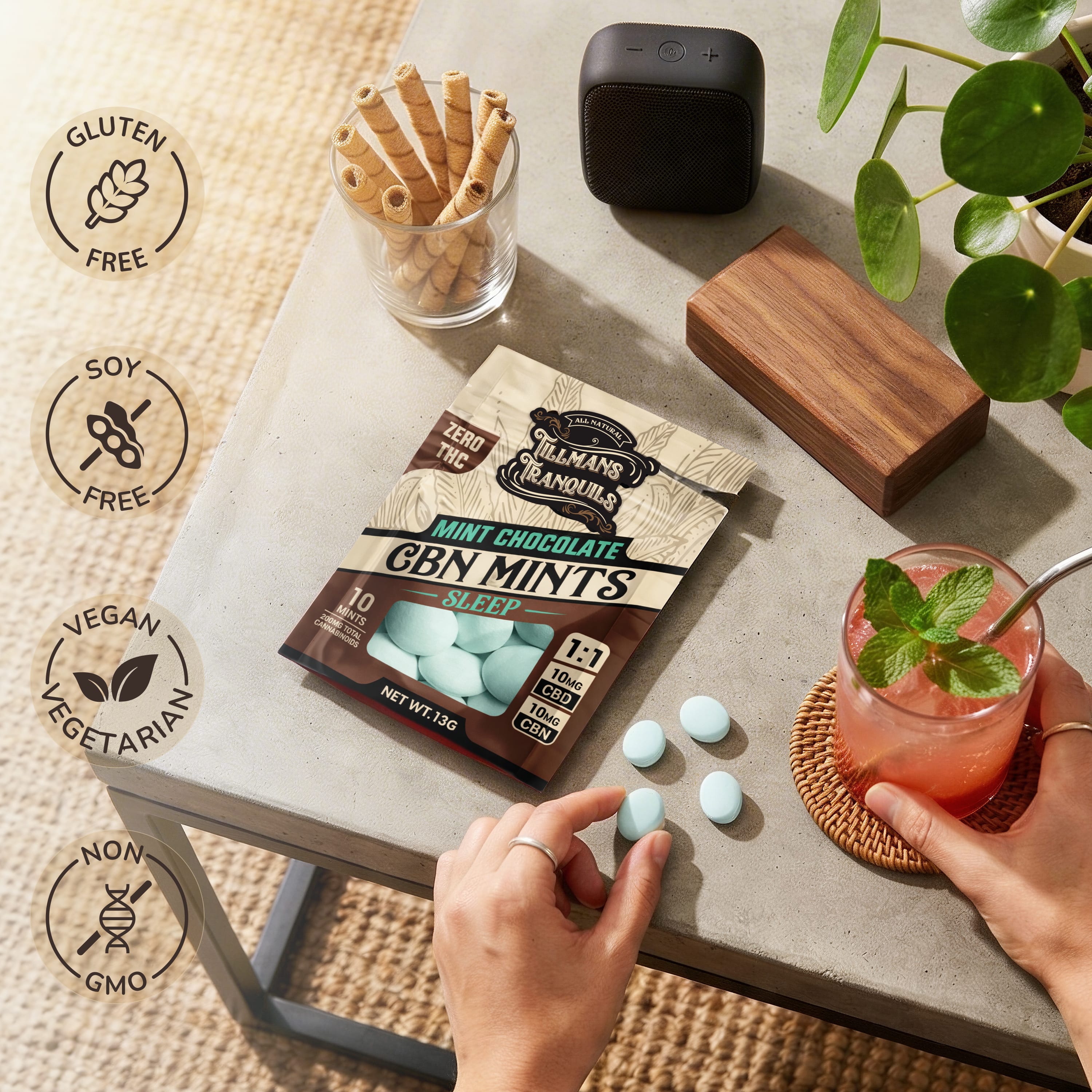 Delightful Mint Chocolate CBD Sleep Mints Infused with CBN