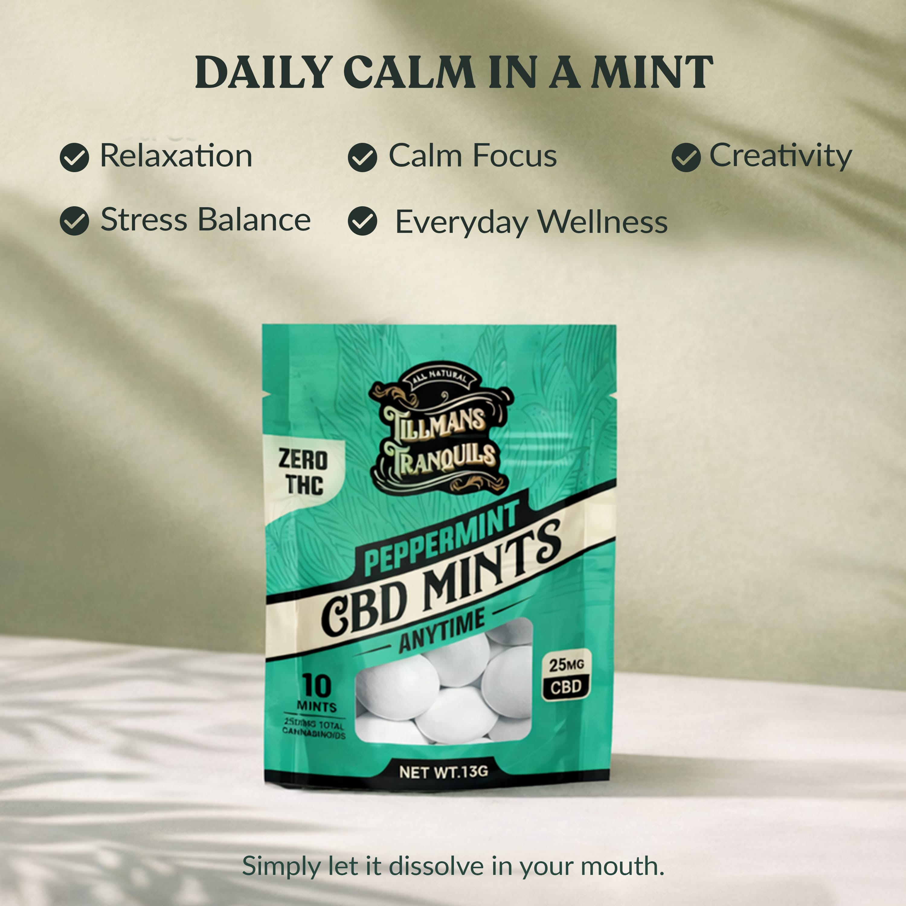 CBD Mints - Peppermint 25mg CBD Broad Spectrum