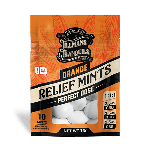 orange thc Mints with CBG