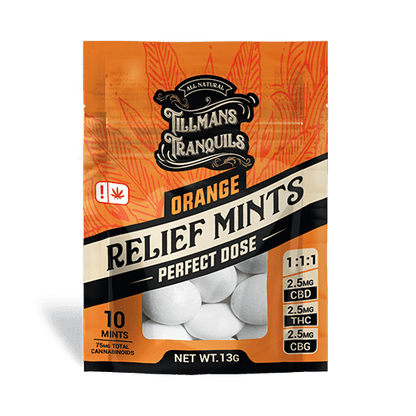orange thc Mints with CBG
