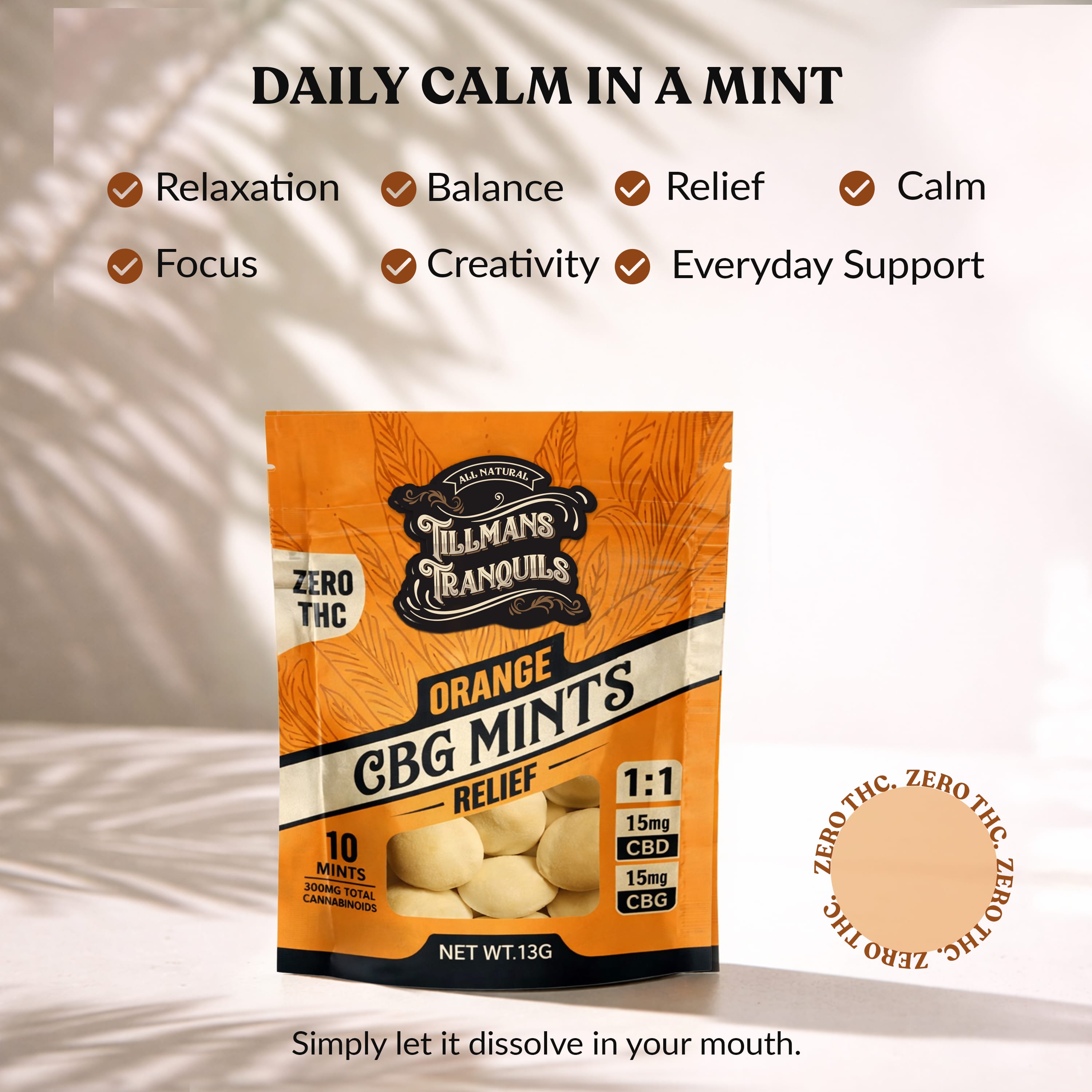 CBG Mints Infused with Both CBD & CBG - Orange Flavor