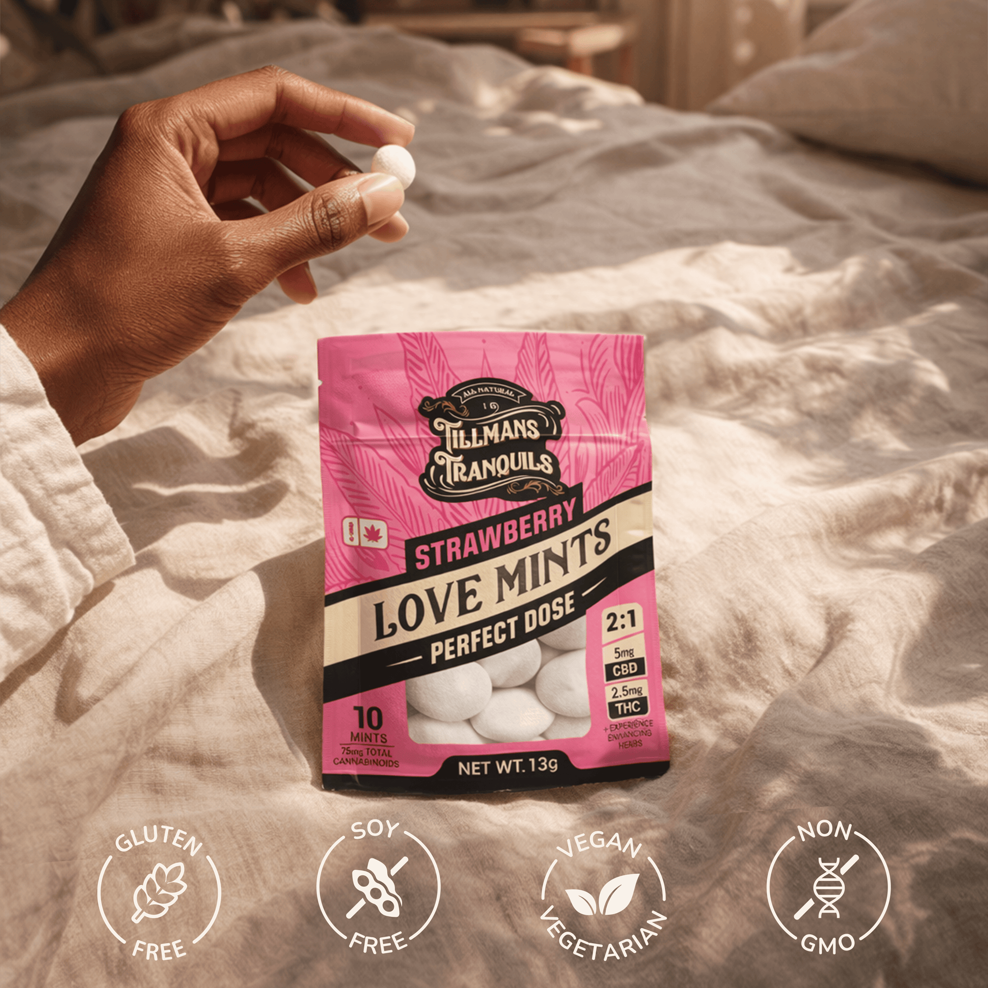 Love Strawberry THC Mints | Delta 9 Mints for Couples | Tillmans Love Strawberry THC Mints | Delta 9 Mints for Couples | Tillmans