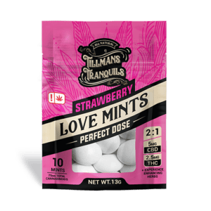 Tillman's Tranquils Strawberry Love Mints packaging on a white background