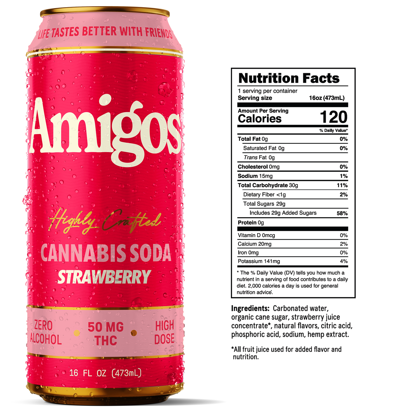 Amigos Strawberry Cannabis Sodas