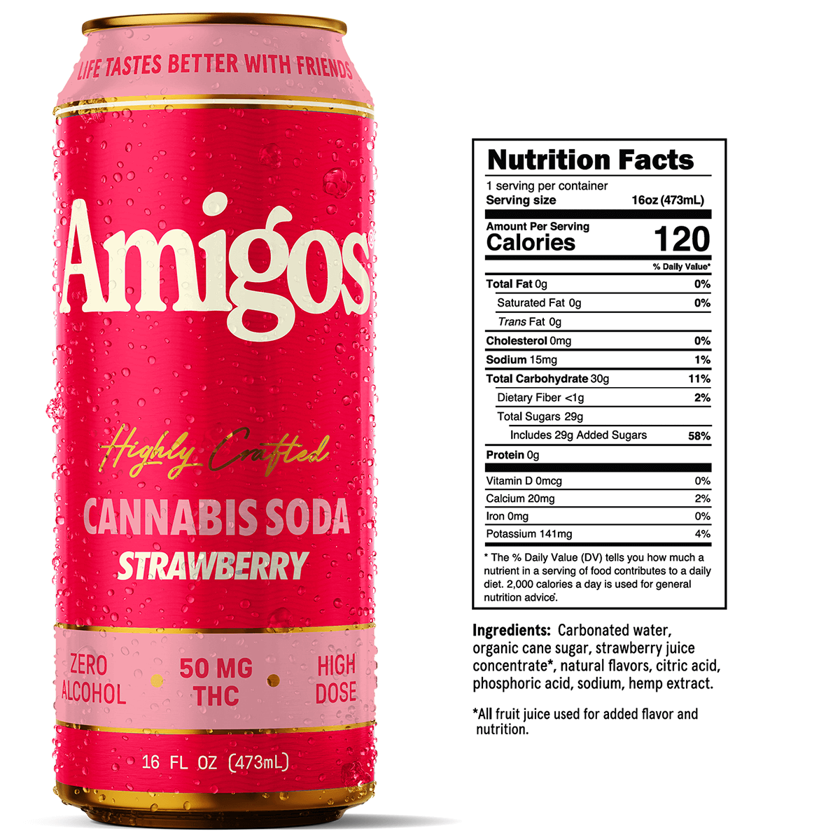 Amigos Strawberry Cannabis Sodas